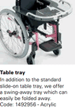 table tray Invacare Action3 Junior - Standard Wheelchairs